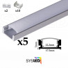 NOUVEAU Kit Ruban LED 3014/244 blanc chaud 30w mètre  profilé aluminium