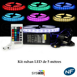 Kit Ruban LED 5050 IP68 Professionnel 5 Mètres RGB Étanche avec Télécommande