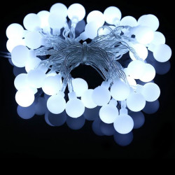 Guilande LED 10 mètres 100 boules blanc froid ( guinguette )