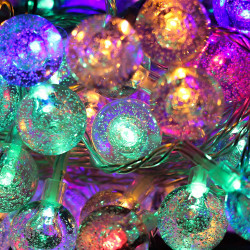 Guirlande LED 10 mètres 100 boules RGB multicouleur effet cristal