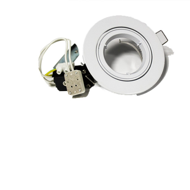 Socle pour LED MR16 (12v) blanc ou métal brossé