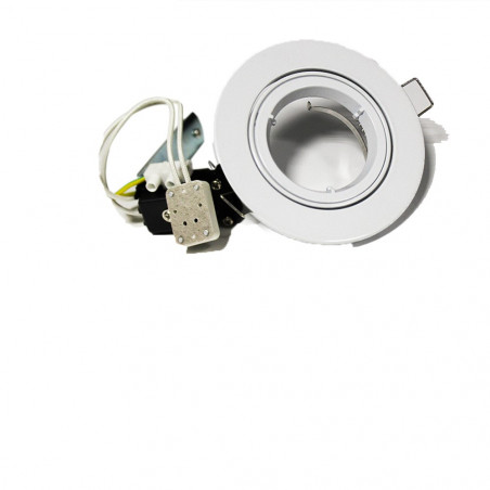 Socle pour LED MR16 (12v) blanc ou métal brossé
