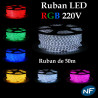 Kit Ruban LED 5050 Professionnel 25 ou 50 Mètres RGB Étanche (IP68) avec  Controleur  220V