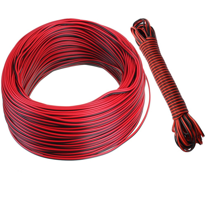 Câble de 5 mètres pour ruban 12V mono couleur de 1mm d'épaisseur