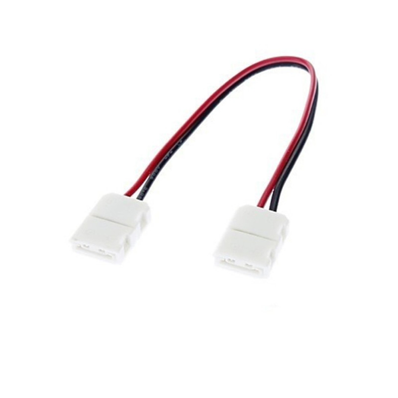 Connecteur pour ruban LED sans soudure avec 1 click 8mm + câble