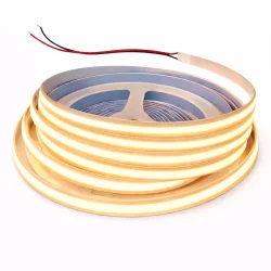Ruban Led Cob 12v De 480 Led Au Mètre Blanc Chaud De 5 Mètres En Ip20 Alimentation Non-inclus