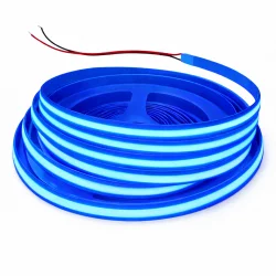 Ruban Led Cob 12v De 480 Led Au Mètre Bleu De 5 Mètres En Ip20 Alimentation Inclus