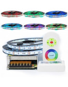 Kit Bande  LED blanc avec  une alimentation 12V ou multicolore RGB